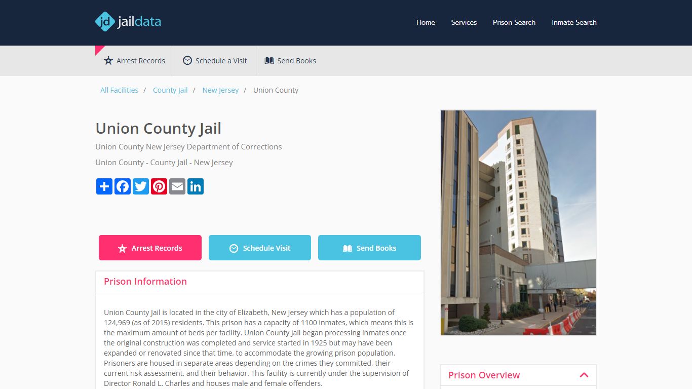 Union County Jail Inmate Search and Prisoner Info - Elizabeth, NJ