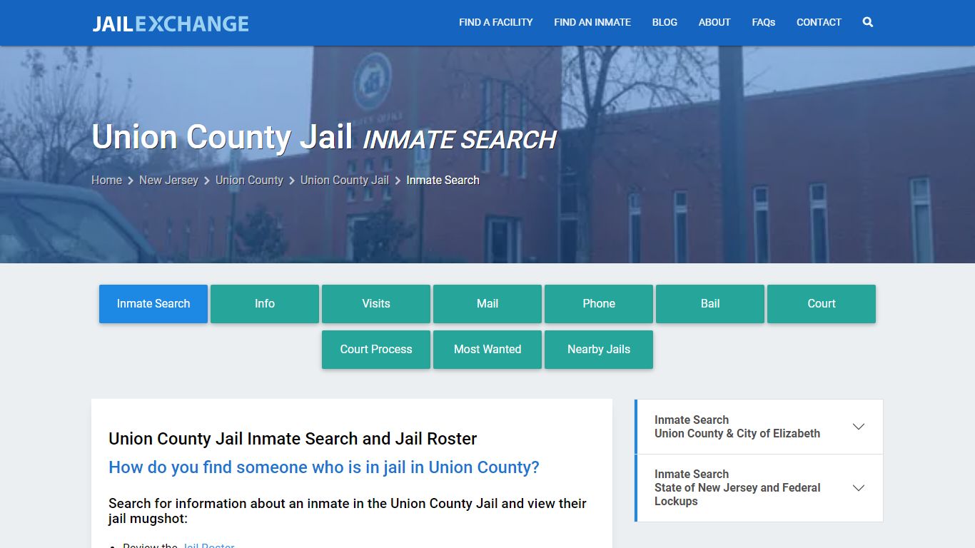 Inmate Search: Roster & Mugshots - Union County Jail, NJ